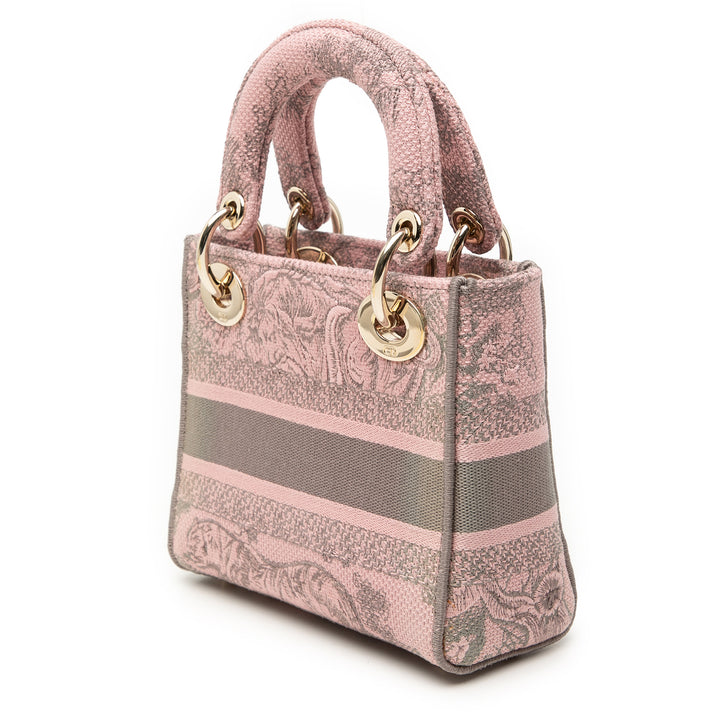 Dior Mini brodé Toile Toile De Jouy Lady D Lite