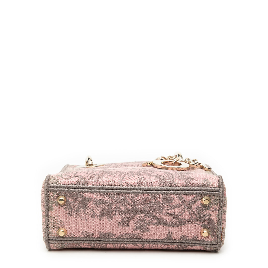 Dior Mini brodé Toile Toile De Jouy Lady D Lite
