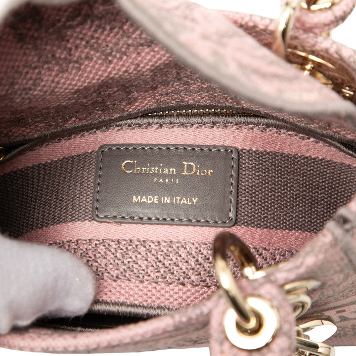 Dior Mini brodé Toile Toile De Jouy Lady D Lite