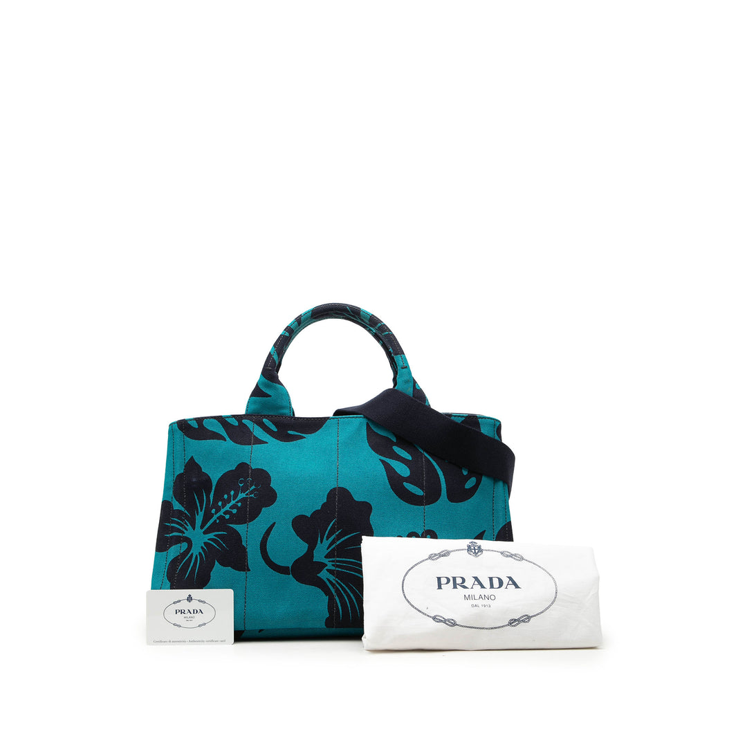 Prada Toile Canapa Hawaii Cabas