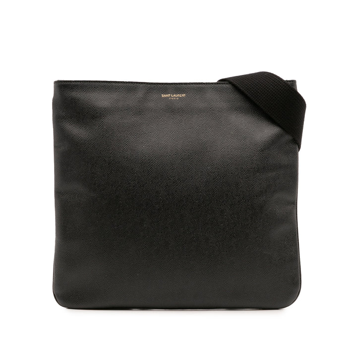 Saint Laurent Grain De Poudre Flat Sac porté croisé Noir