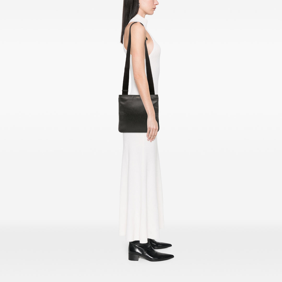 Saint Laurent Grain De Poudre Flat Sac porté croisé Noir