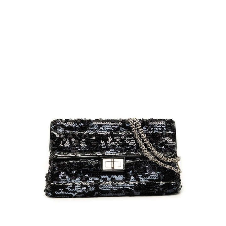 à finitions Sequinsed Reissue 2.55 Rabat simple 226 Noir