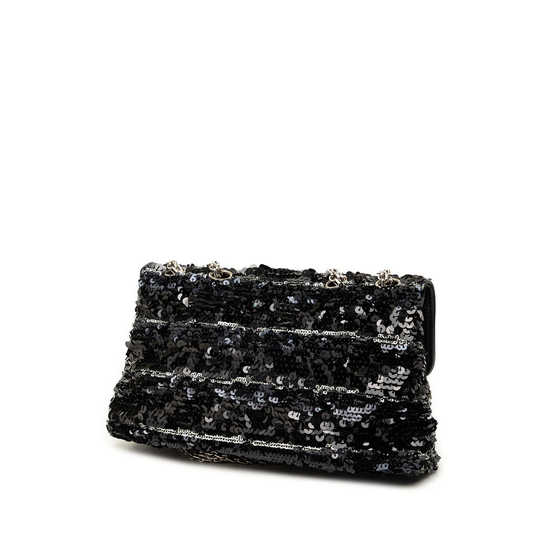 à finitions Sequinsed Reissue 2.55 Rabat simple 226 Noir