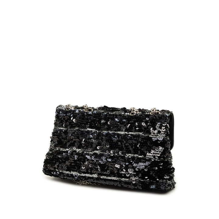 à finitions Sequinsed Reissue 2.55 Rabat simple 226 Noir