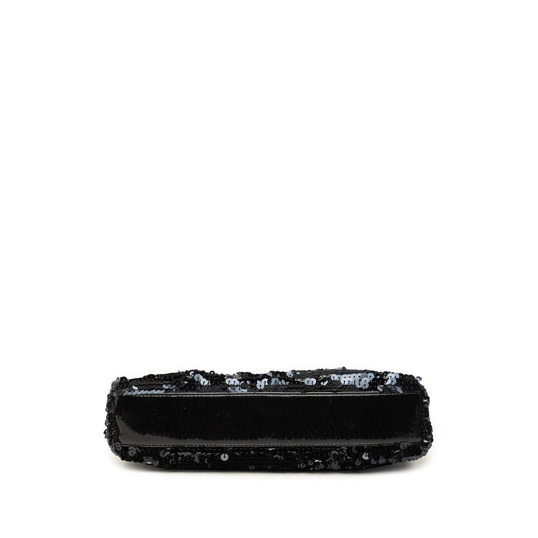 à finitions Sequinsed Reissue 2.55 Rabat simple 226 Noir