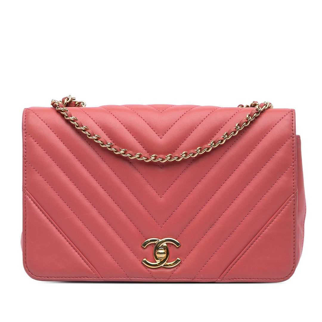 Chanel Medium Chevron Cuir d’agneau Statement Flap Rose – GABY PARIS Authentique