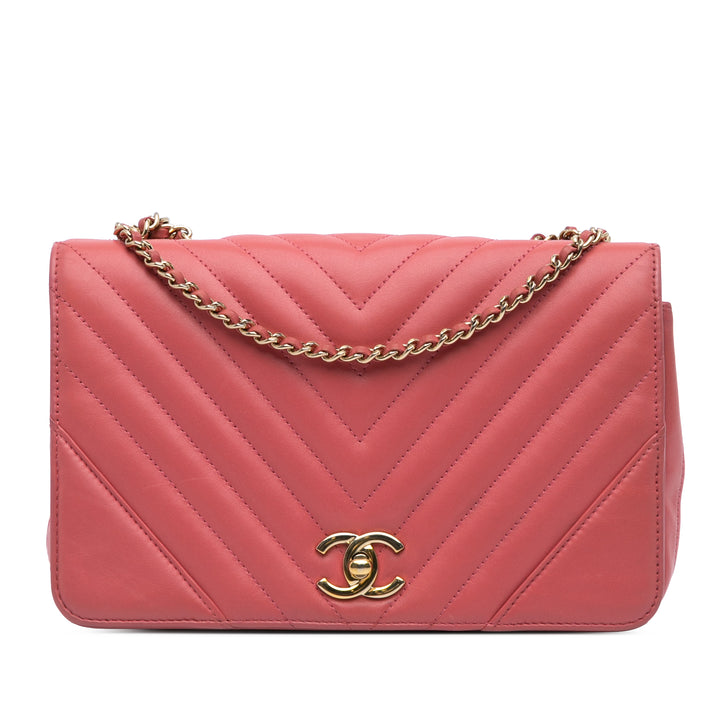 Chanel Medium Chevron Cuir d’agneau Statement Flap Rose – GABY PARIS Authentique