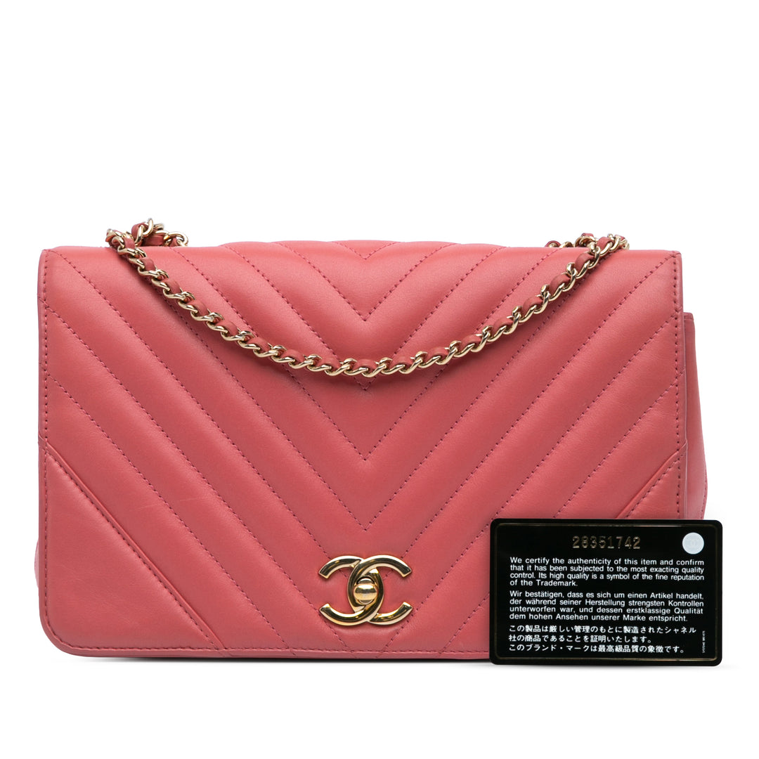 Chanel Medium Chevron Cuir d’agneau Statement Flap Rose – GABY PARIS Authentique