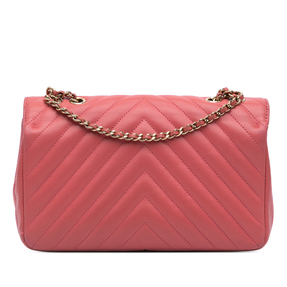 Chanel Medium Chevron Cuir d’agneau Statement Flap Rose – GABY PARIS Authentique