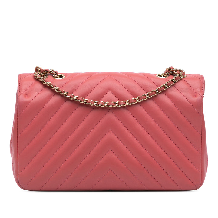 Chanel Medium Chevron Cuir d’agneau Statement Flap Rose – GABY PARIS Authentique