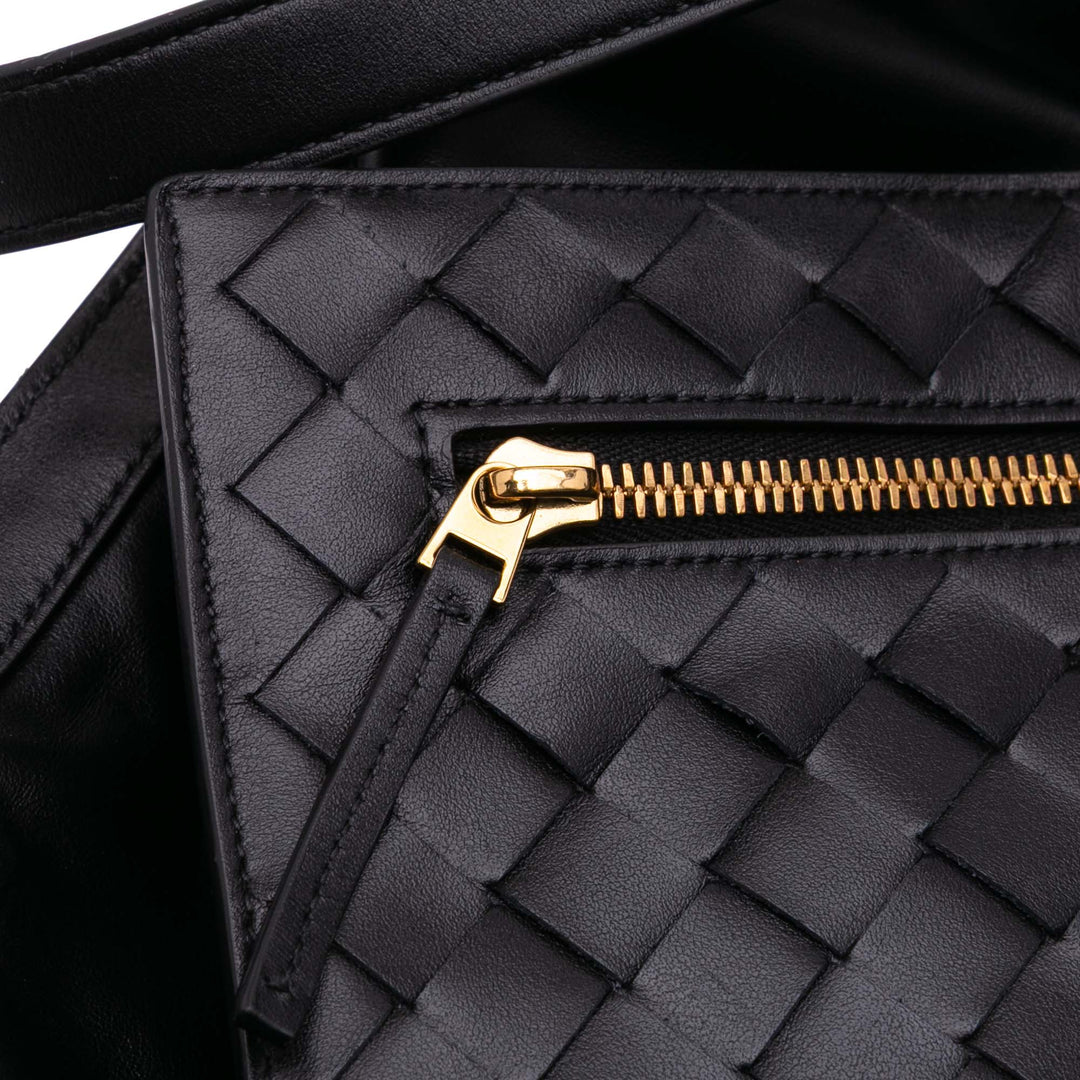 Large Wool and Calfskin Flip Flap Tote Gray - Gaby Paris