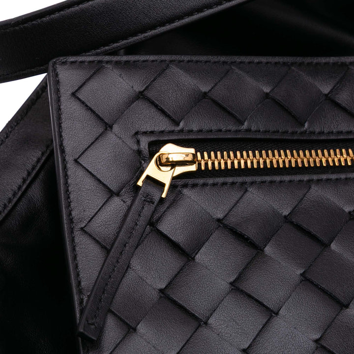 Large Wool and Calfskin Flip Flap Tote Gray - Gaby Paris