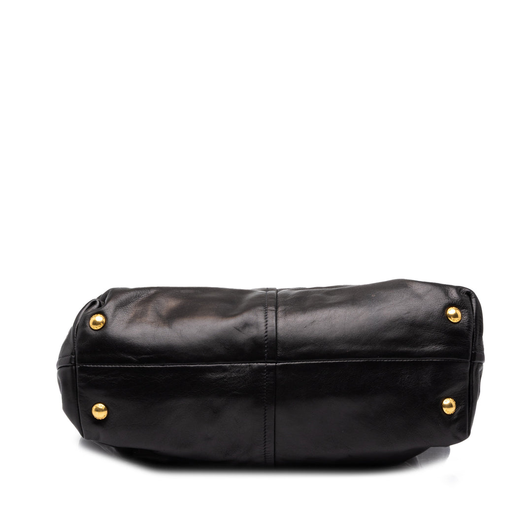 Prada Souple Veau Cabas Noir – vue 3 – GABY PARIS