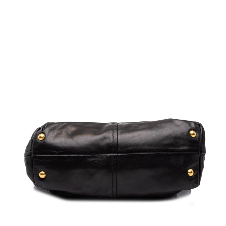 Prada Souple Veau Cabas Noir – vue 3 – GABY PARIS