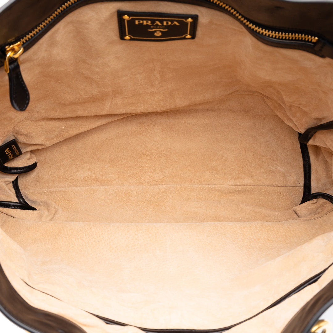 Prada Souple Veau Cabas Noir – vue 4 – GABY PARIS