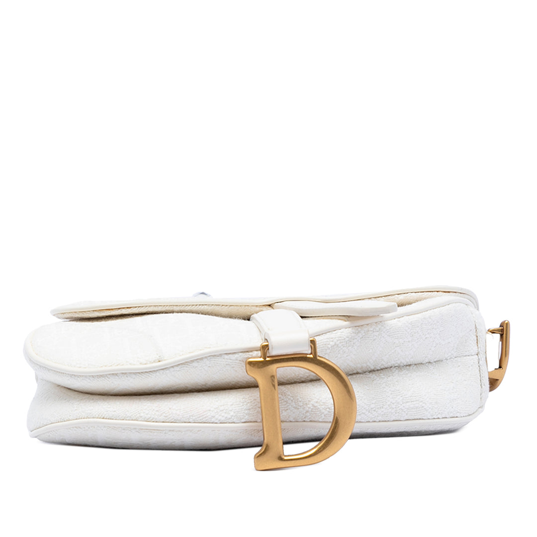 Dior Mini Oblique brodé Toile Saddle Sac
