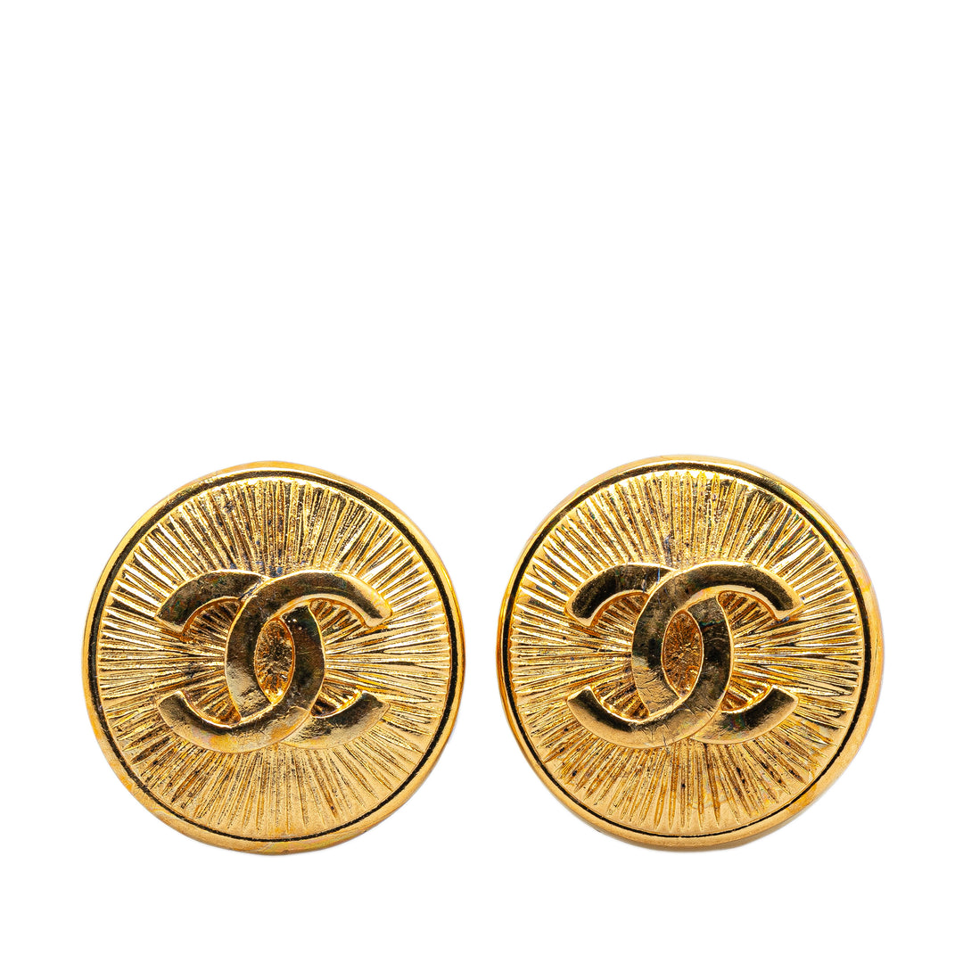 Gold Plated CC Clip On Earrings Gold - Gaby Paris