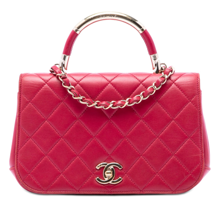 Chanel Small Matelassé Cuir d’agneau Carry Chic à rabat