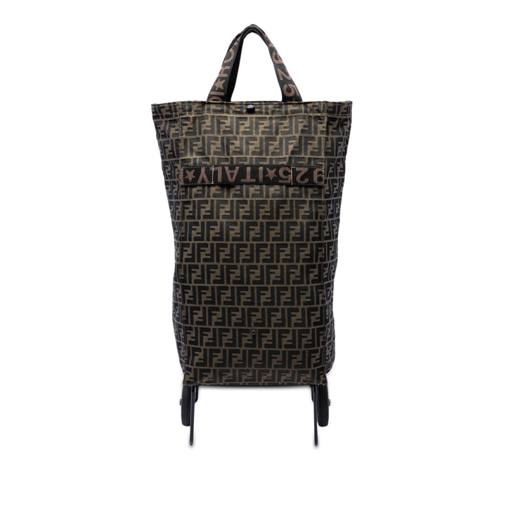 Fendi Zucca Toile Foldable Jolly Trailer Rolling Cart