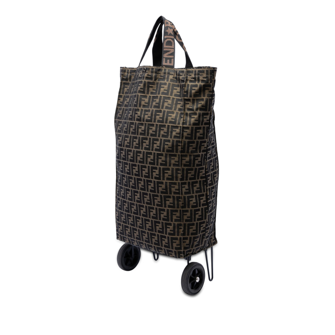 Fendi Zucca Toile Foldable Jolly Trailer Rolling Cart