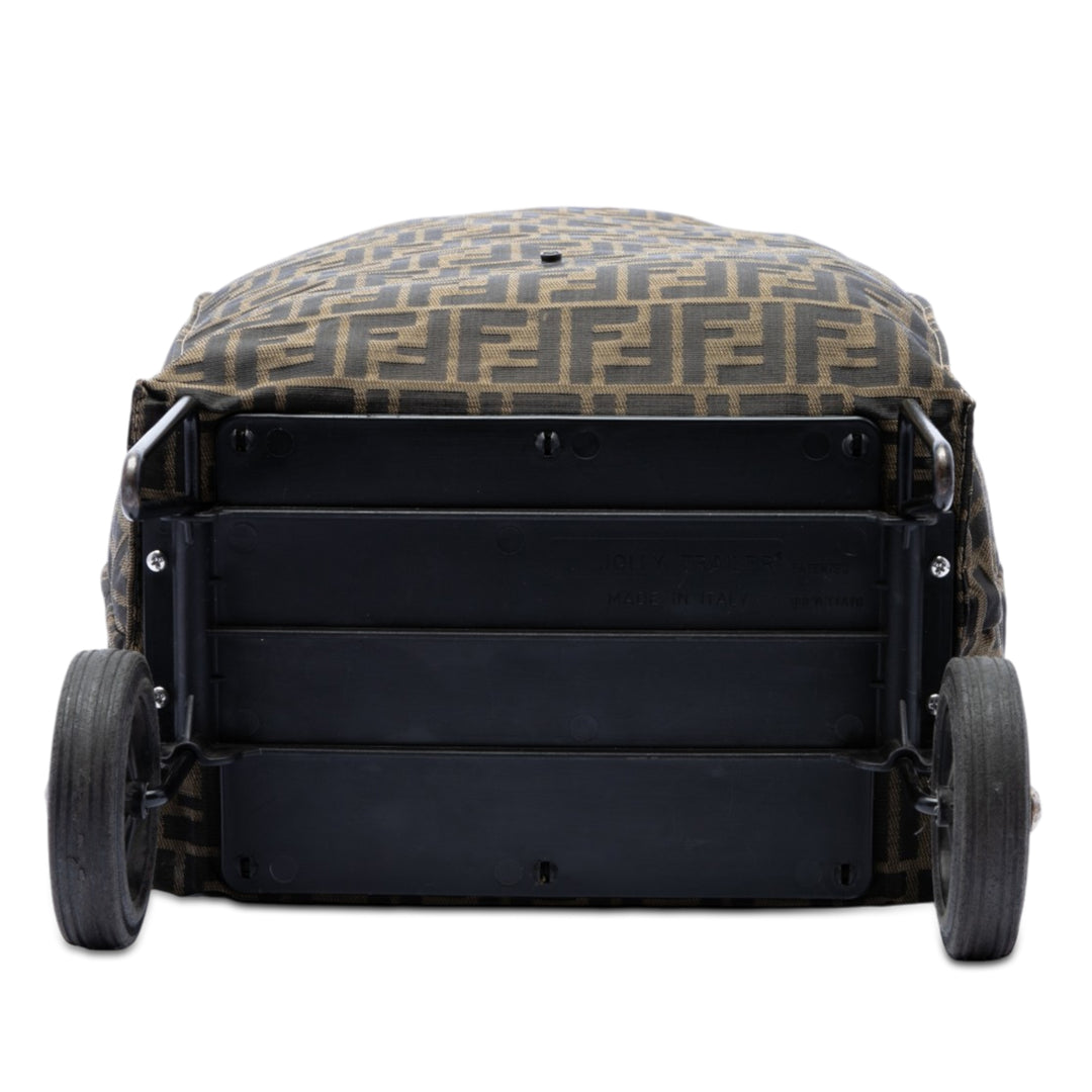 Fendi Zucca Toile Foldable Jolly Trailer Rolling Cart