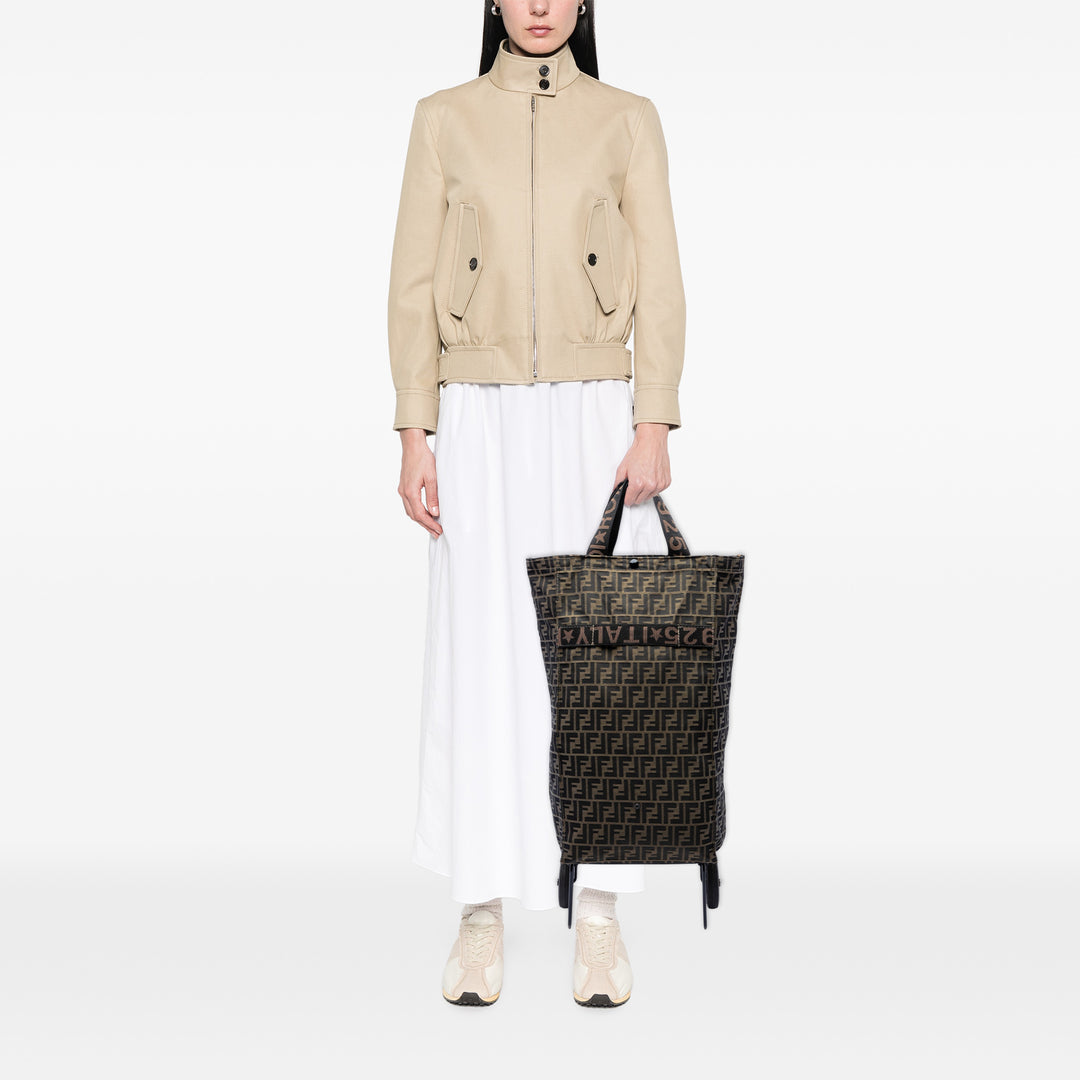 Fendi Zucca Toile Foldable Jolly Trailer Rolling Cart