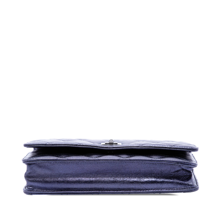 Chanel Matelassé brillant vieilli Cuir de veau Reissue 2.55 Wallet on Chain