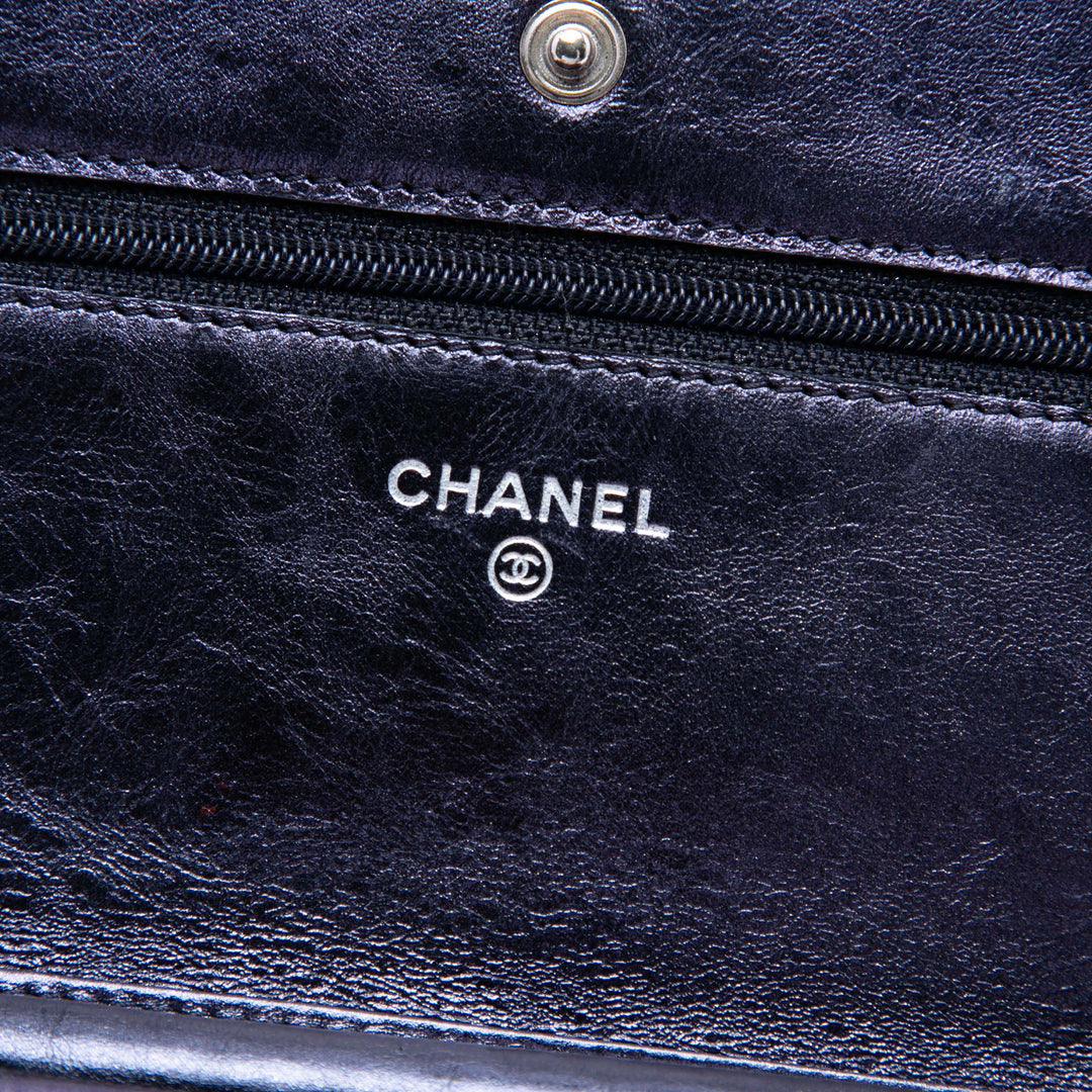 Chanel Matelassé brillant vieilli Cuir de veau Reissue 2.55 Wallet on Chain