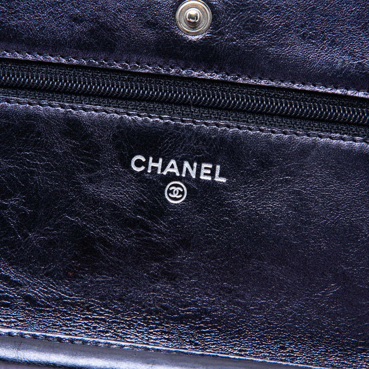 Chanel Matelassé brillant vieilli Cuir de veau Reissue 2.55 Wallet on Chain