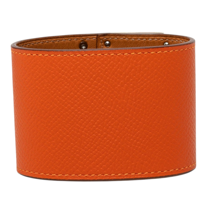 Hermès Bracelet Palladium Kelly Extreme Dog Epsom plaqué palladium Orange – vue 3 – GABY PARIS