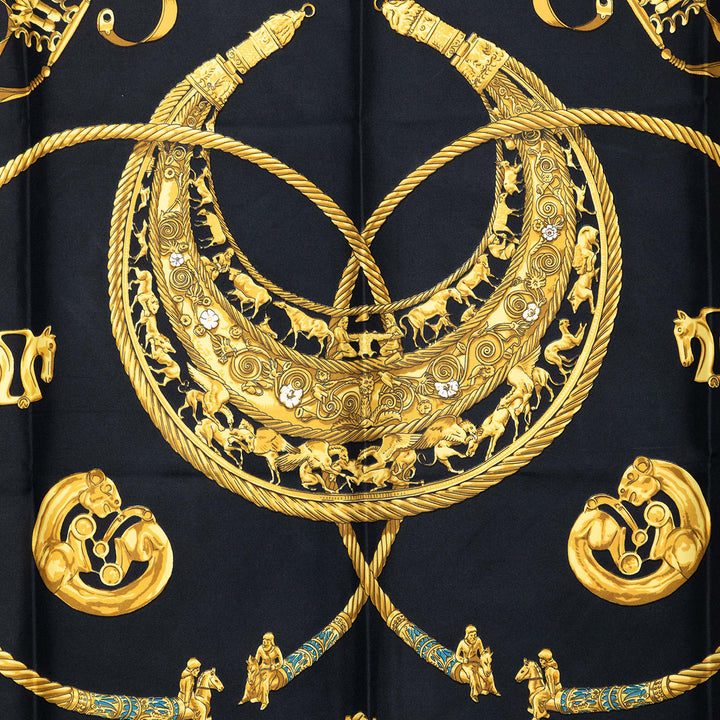 Hermès Les Cavaliers d Or Foulard 90 Soie