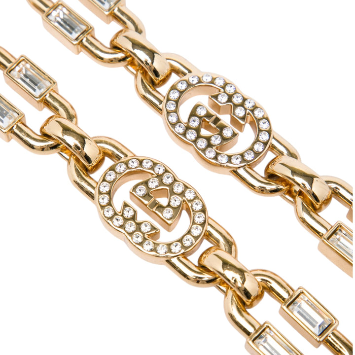 Gucci plaqué et Strass Chain Strap
