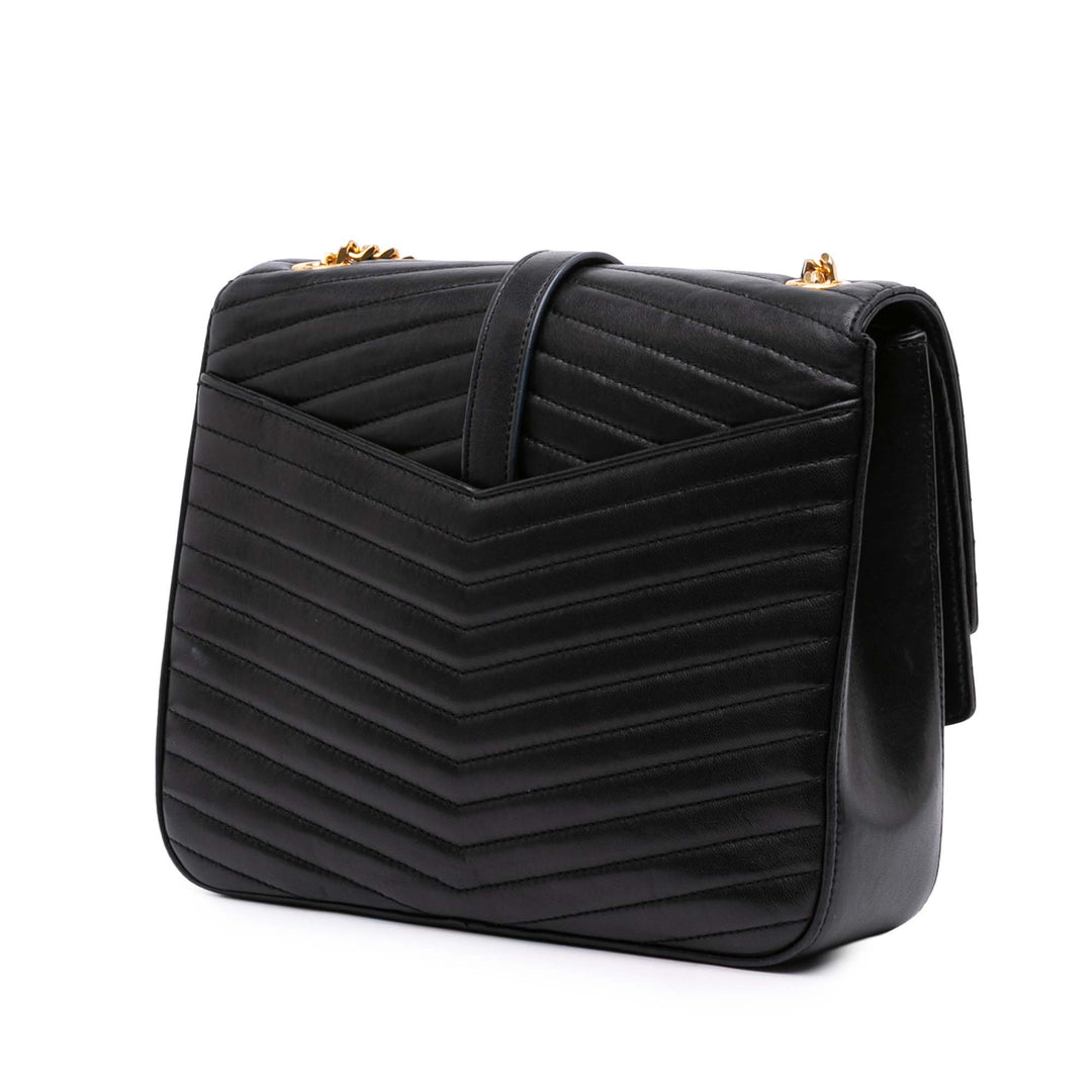 Saint Laurent Medium Chevron Cuir d’agneau Monogram Sulpice Bag