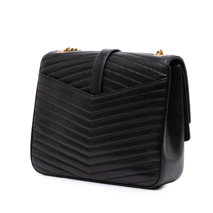 Saint Laurent Medium Chevron Cuir d’agneau Monogram Sulpice Bag