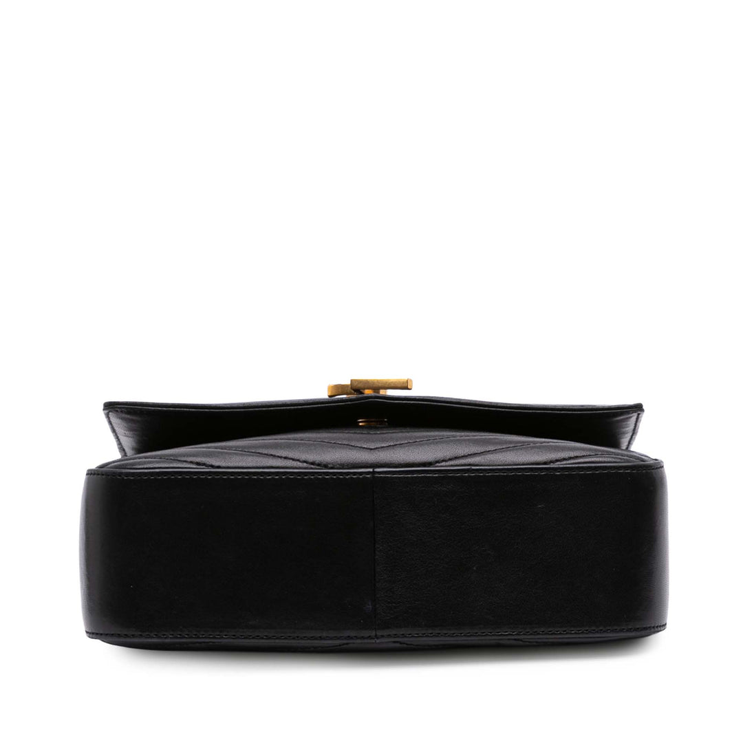 Saint Laurent Medium Chevron Cuir d’agneau Monogram Sulpice Bag