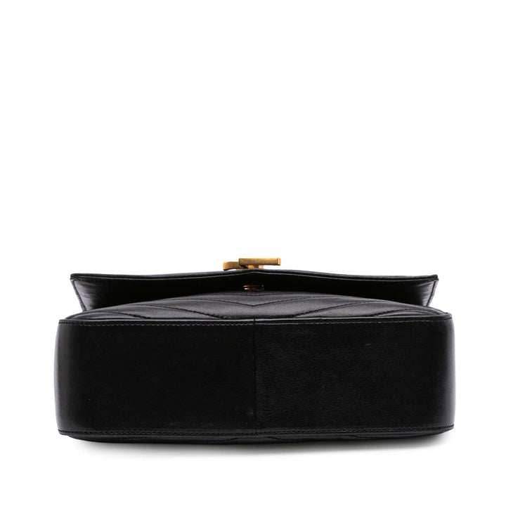 Saint Laurent Medium Chevron Cuir d’agneau Monogram Sulpice Bag