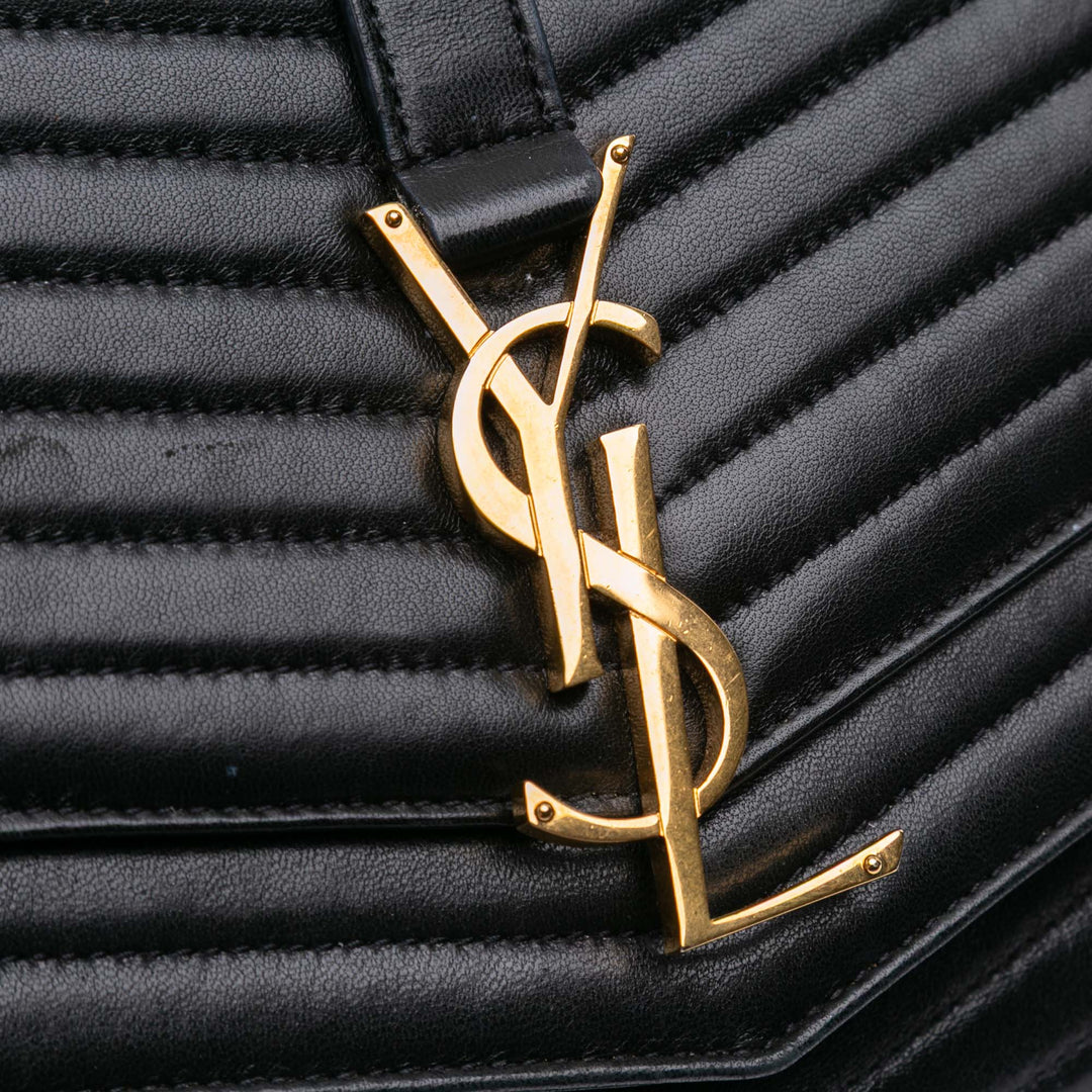 Saint Laurent Medium Chevron Cuir d’agneau Monogram Sulpice Bag