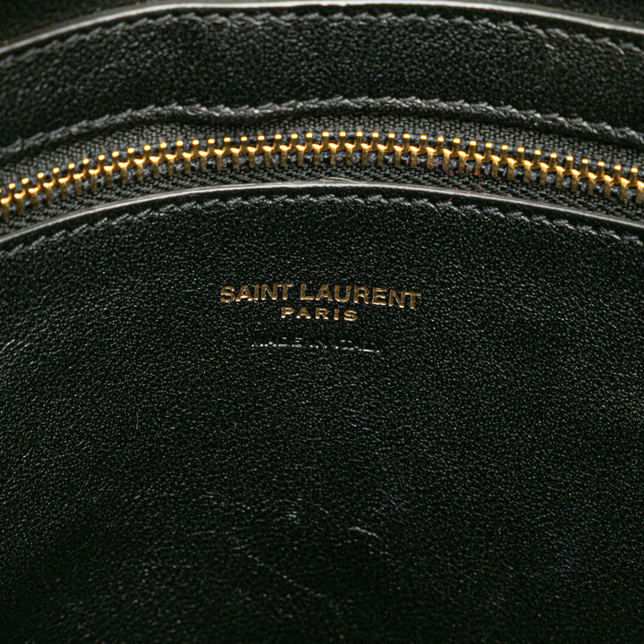 Small Leather Monogram Cabas Satchel Gray - Gaby Paris