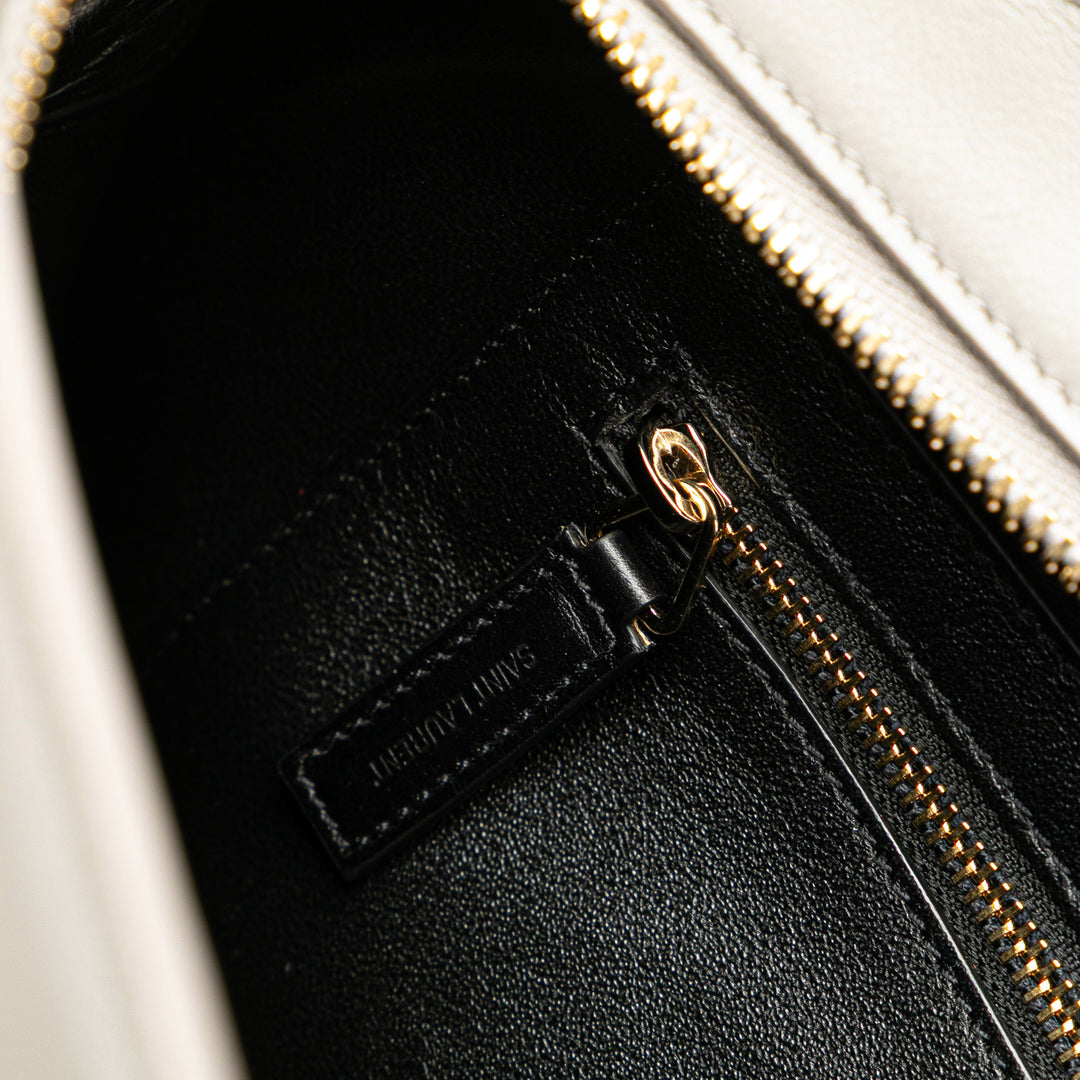 Small Leather Monogram Cabas Satchel Gray - Gaby Paris