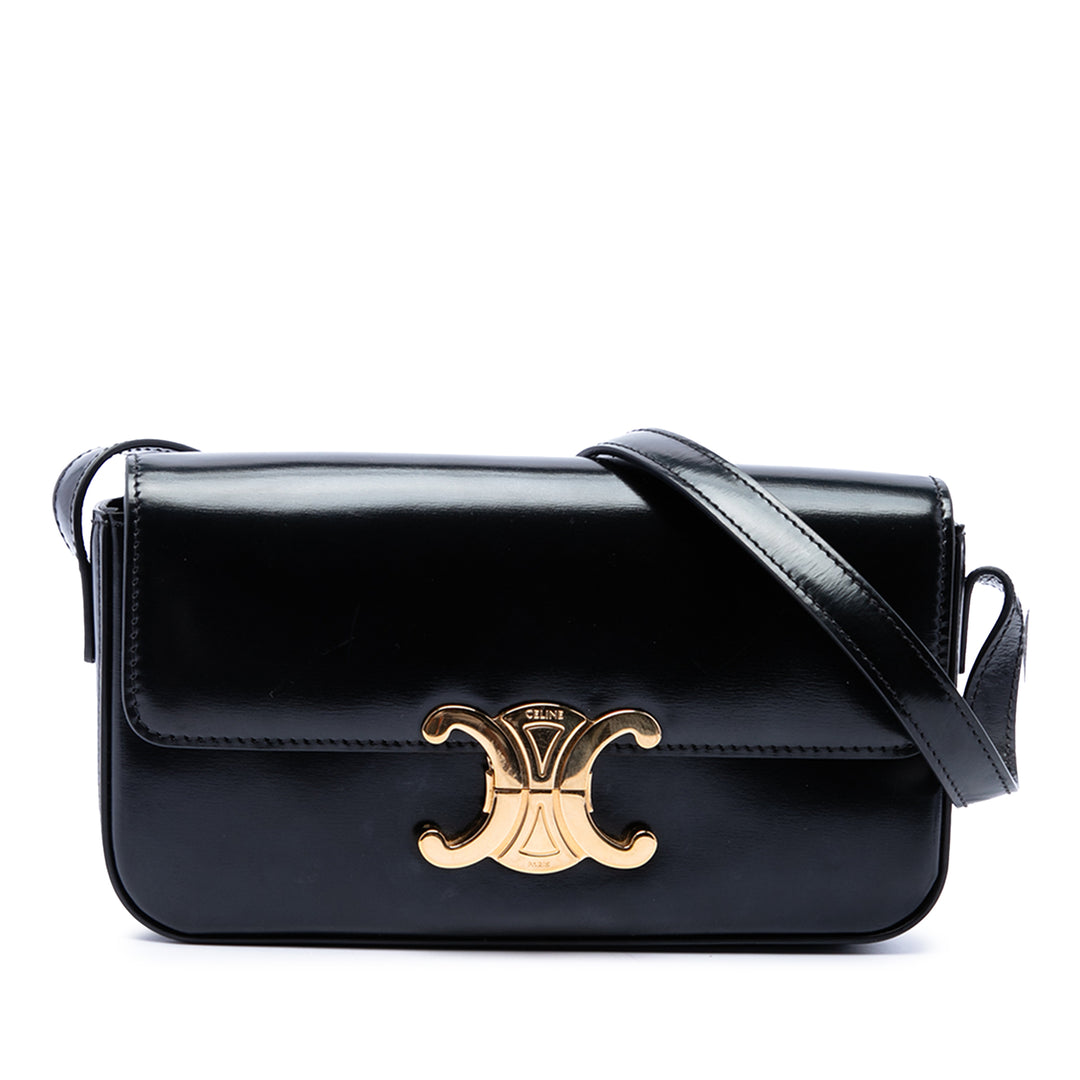 Celine brillant Triomphe Claude Sac Cuir de veau Noir – vue principale – GABY PARIS