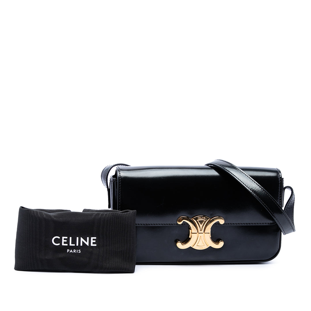 Celine brillant Triomphe Claude Sac Cuir de veau Noir – vue 7 – GABY PARIS
