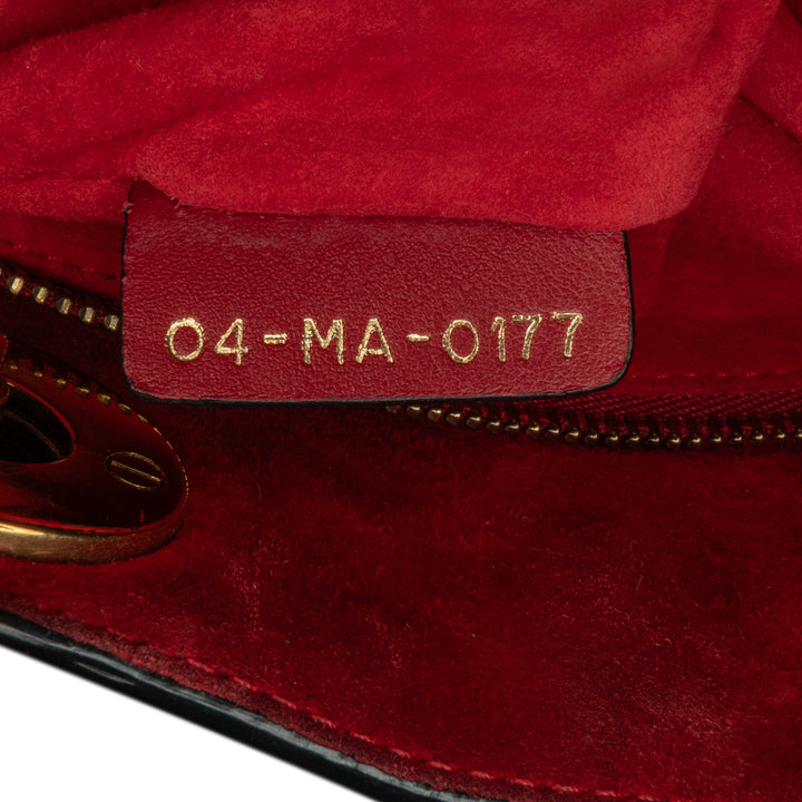 Mini Lambskin Cannage Studded Supple Lady Dior Red - Gaby Paris