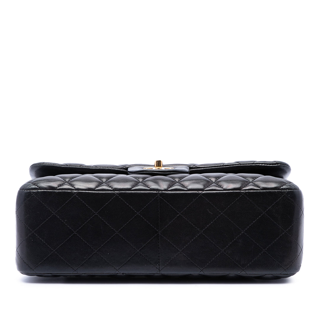 Classic Double rabat Jumbo Cuir d'agneau Noir