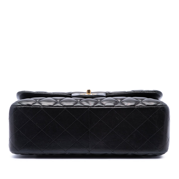 Classic Double rabat Jumbo Cuir d'agneau Noir