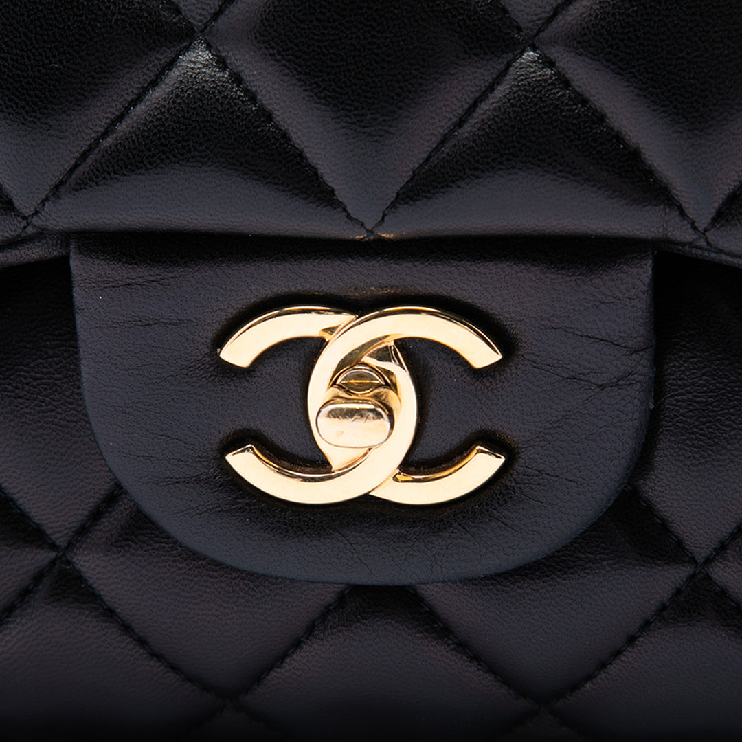 Classic Double rabat Jumbo Cuir d'agneau Noir