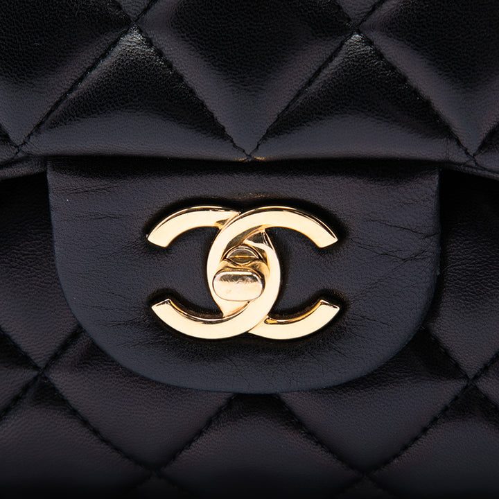Classic Double rabat Jumbo Cuir d'agneau Noir