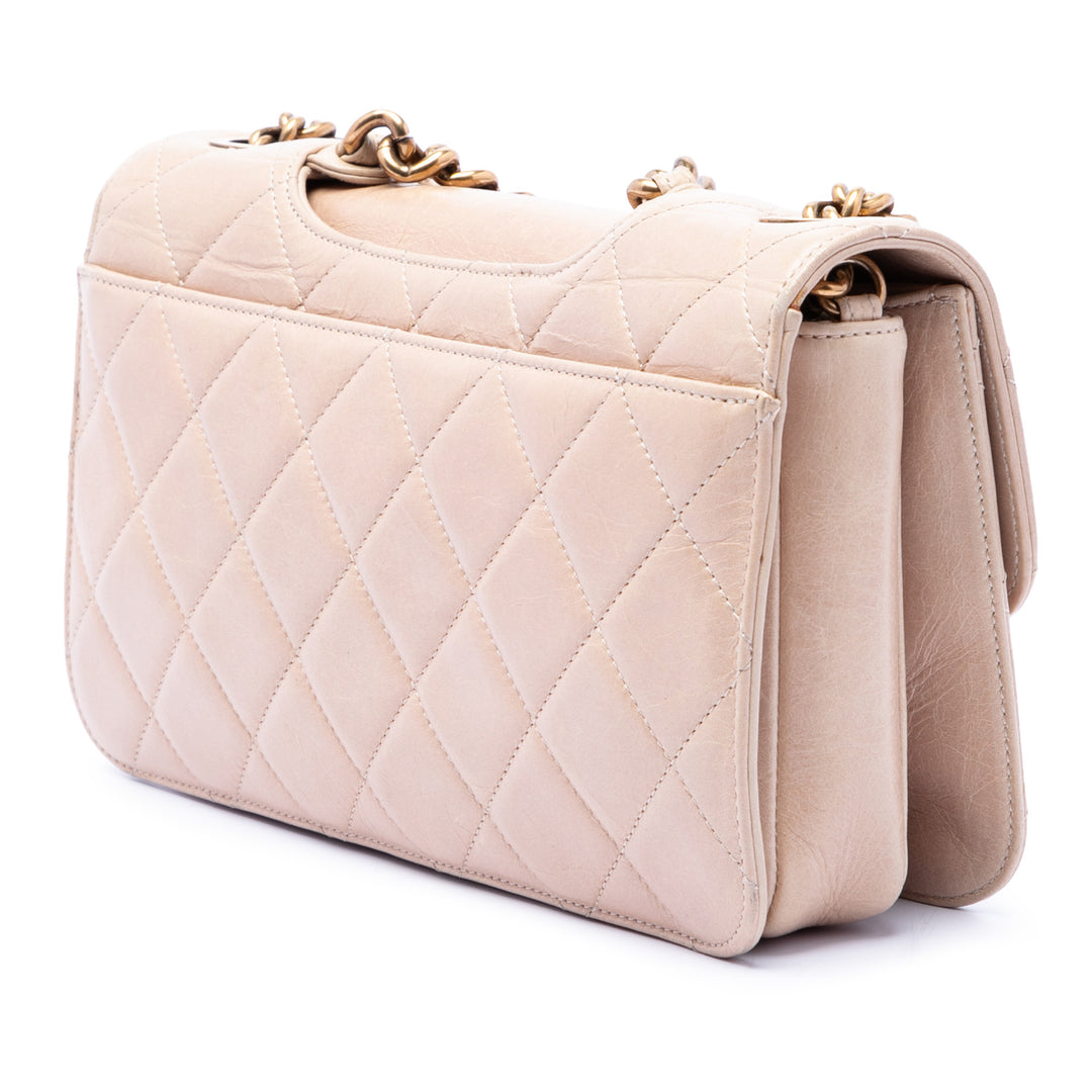 Chanel Medium Matelassé vieilli Cuir de veau Perfect Edge à rabat