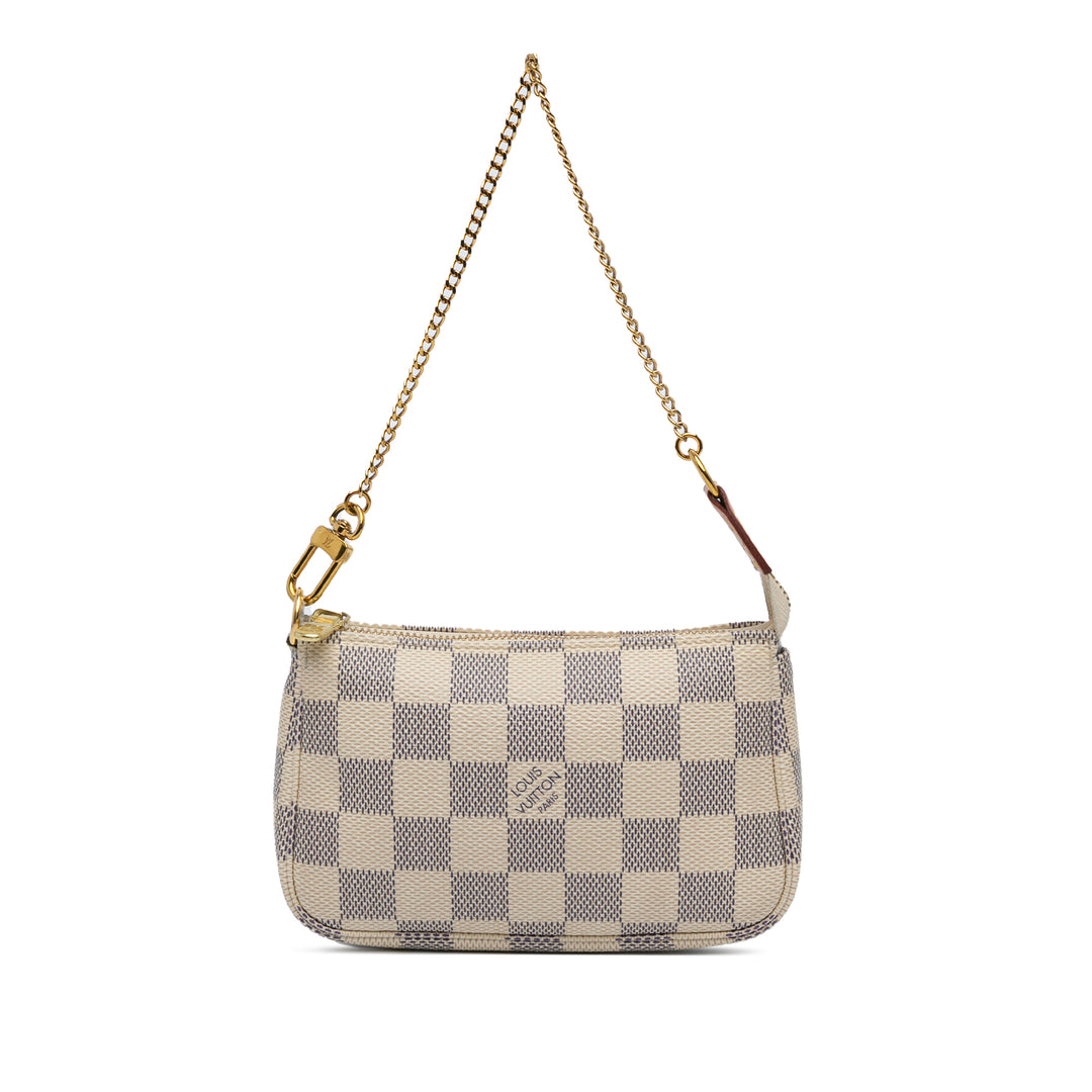 Damier Azur Mini Pochette Accessoires White - Gaby Paris