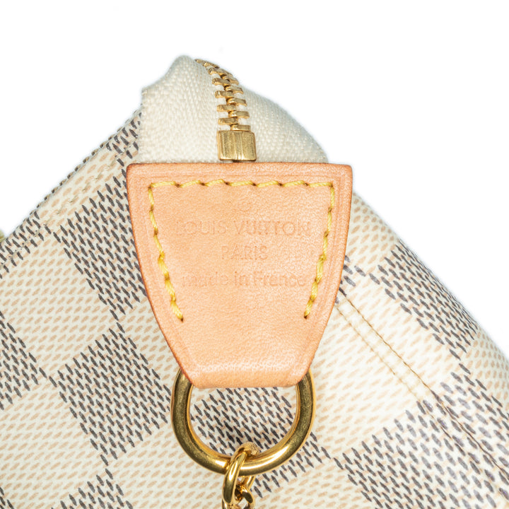 Damier Azur Mini Pochette Accessoires White - Gaby Paris